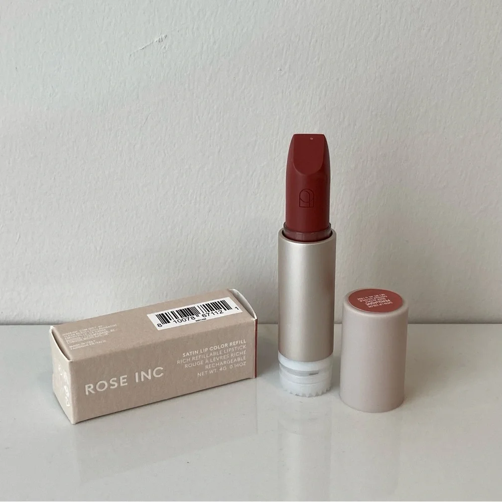 Rose Inc Satin Lip Color Refill Deep Rose in Persuasive 4g BNIB